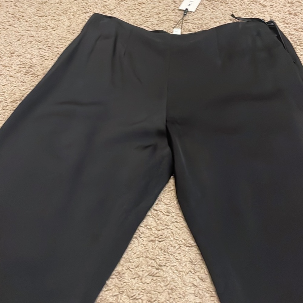MILLY FIA HIGH RISE FLAT FRONT CULOTTE ANKLE CROP PANT W/ FRINGE HEM NWT 6 $325. - Picture 5 of 11